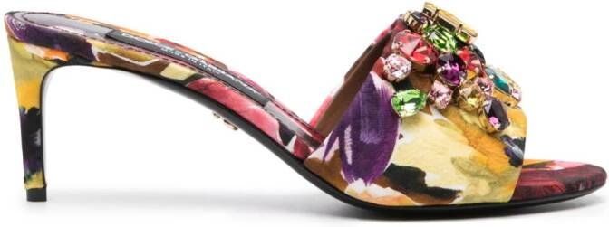 Dolce  Gabbana 70mm jewel-embellished mules Black