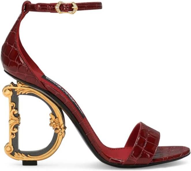 Dolce  Gabbana Baroque DG-heel leather sandals Red