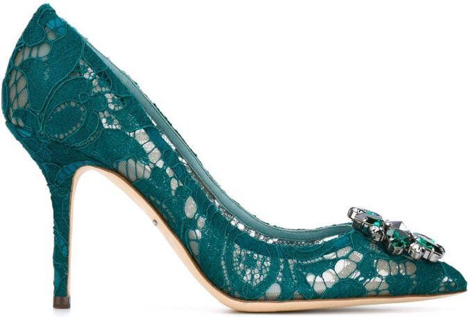 Dolce  Gabbana Belluci lace pumps Green