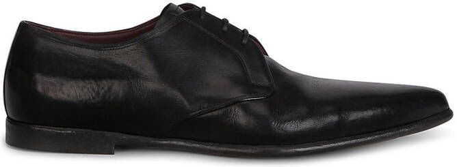 Dolce  Gabbana calf leather pointed Derby shoes Black