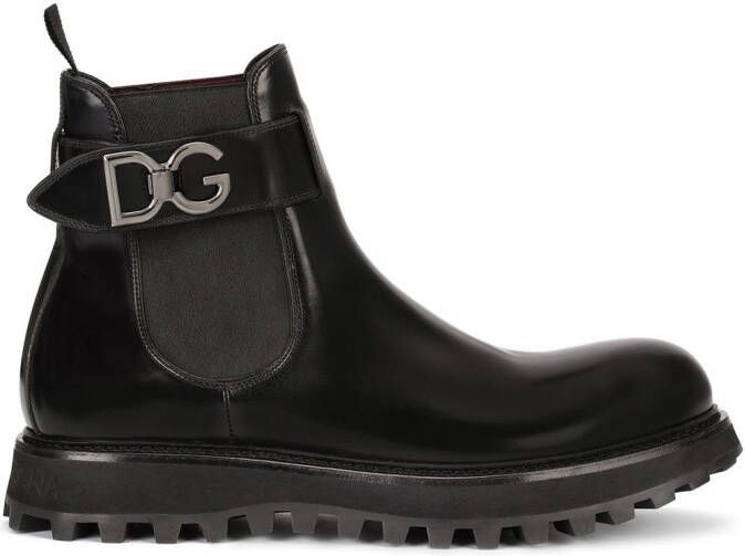 Dolce  Gabbana Chelsea belted boots Black