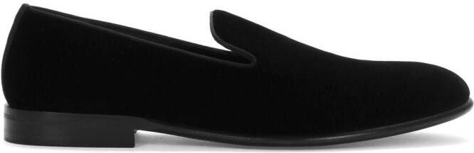 Dolce  Gabbana classic velvet slippers Black