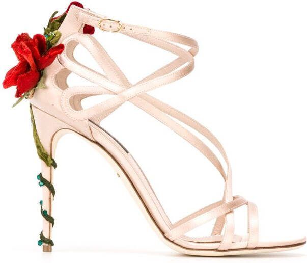 Dolce  Gabbana climbing rose sandals Pink