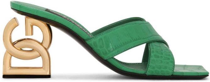 Dolce  Gabbana 3.5 75mm leather sandals Green