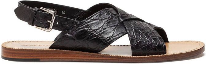Dolce  Gabbana crossover-strap leather sandals Black