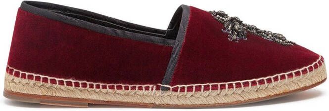 Dolce  Gabbana cross embellished espadrilles Red