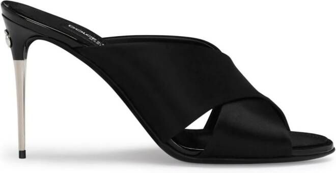 Dolce  Gabbana 85mm Keira satin sandals Black