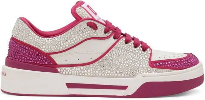 Dolce  Gabbana crystal-embellished leather sneakers White