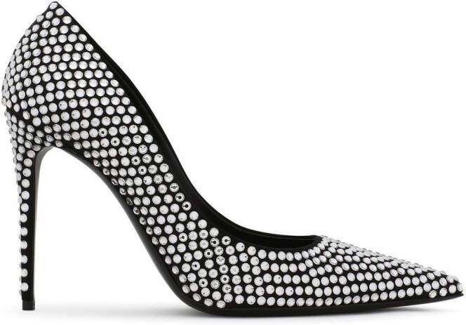 Dolce  Gabbana 105mm rhinestone-embellished satin pumps Black