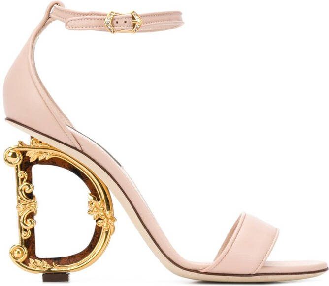 Dolce  Gabbana Baroque DG 105mm leather sandals Pink