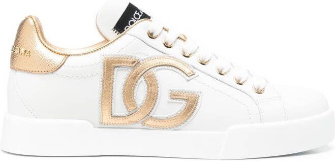 Dolce  Gabbana DG-embellished low-top sneakers White