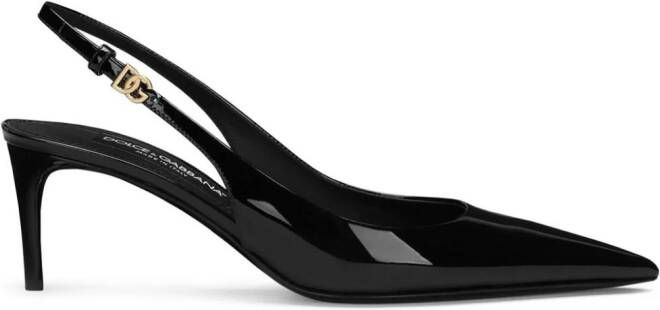 Dolce  Gabbana DG logo-buckle slingback pumps Black