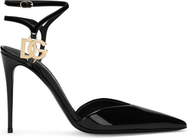 Dolce  Gabbana DG logo-plaque leather pumps Black