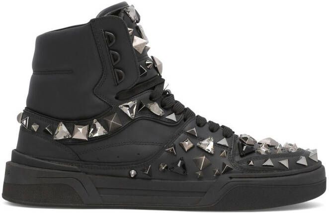 Dolce  Gabbana DG logo studded high-top sneakers Black