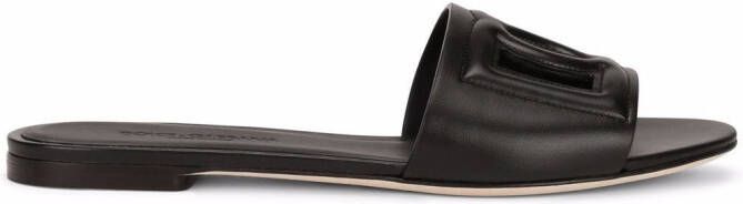 Dolce  Gabbana DG Logo leather sandals Black