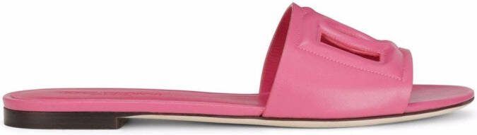 Dolce  Gabbana DG Logo leather sandals Purple