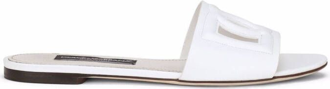 Dolce  Gabbana DG Logo leather sandals White
