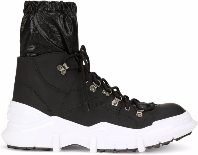 Dolce  Gabbana elasticated lace-up boots Black