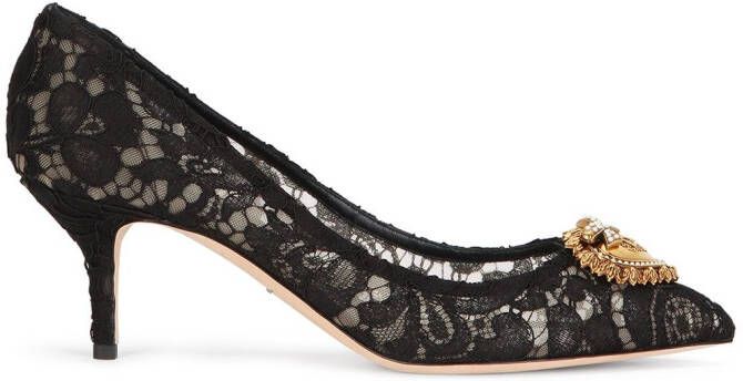 Dolce  Gabbana embellished lace pumps Black