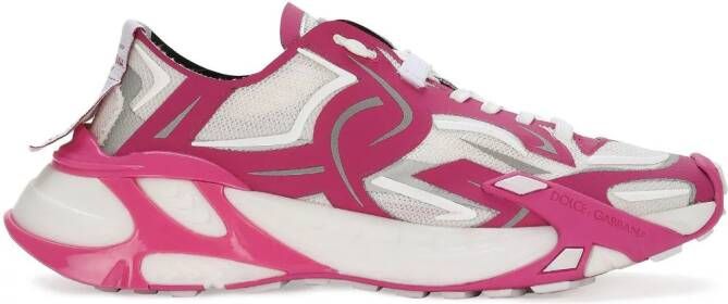 Dolce  Gabbana Fast panelled low-top sneakers Pink