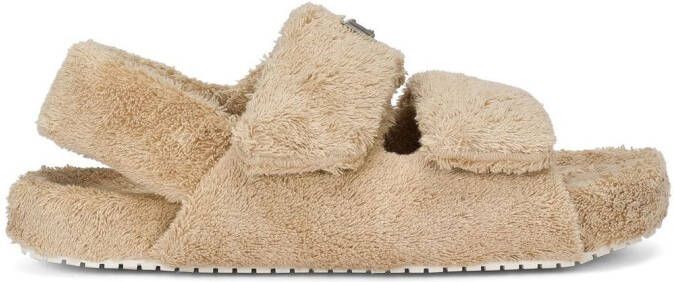 Dolce  Gabbana faux-fur sandals Neutrals