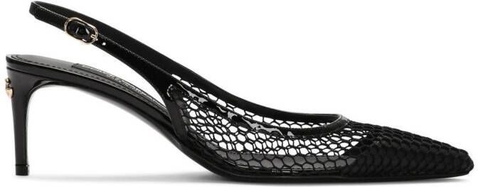 Dolce  Gabbana fishnet-detail pointed-toe pumps Black