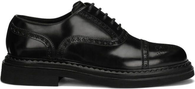 Dolce  Gabbana Francesina leather derby shoes Black