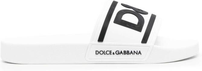 Dolce  Gabbana Gomma pool slides White