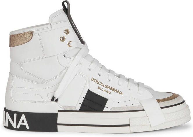Dolce  Gabbana high-top lace-up sneakers White