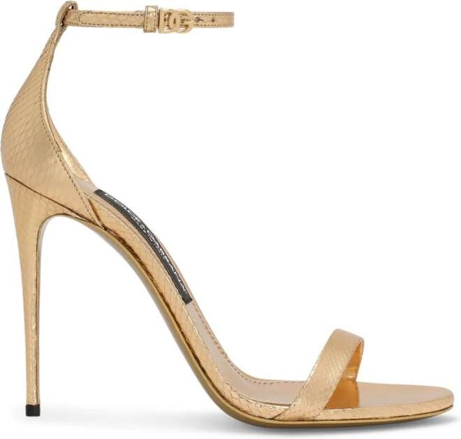 Dolce  Gabbana 105mm Keira leather sandals Gold