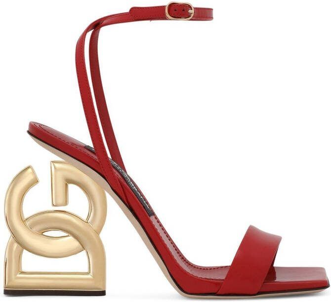 Dolce  Gabbana 105mm 3.5 patent leather sandals Red
