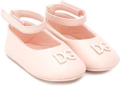 Dolce  Gabbana Kids leather ballerina shoes Neutrals