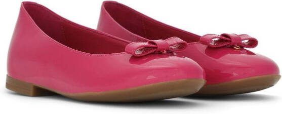 Dolce  Gabbana Kids DG-logo patent leather ballerina shoes Pink