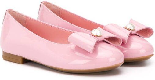 Dolce  Gabbana Kids bow-detail ballerina shoes Pink