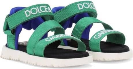 Dolce  Gabbana Kids branded grosgrain sandals Green