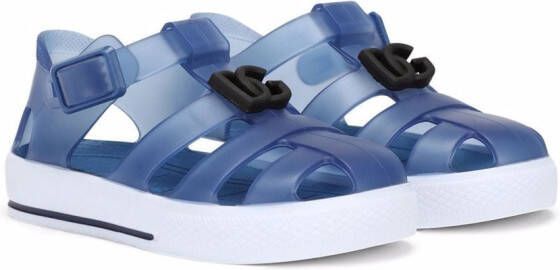 Dolce  Gabbana Kids DG-logo jelly shoes Blue