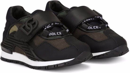 Dolce  Gabbana Kids camouflage-print low-top sneakers Black