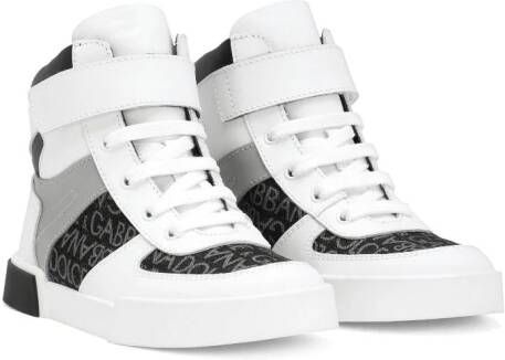 Dolce  Gabbana Kids colour-block high-top sneakers White