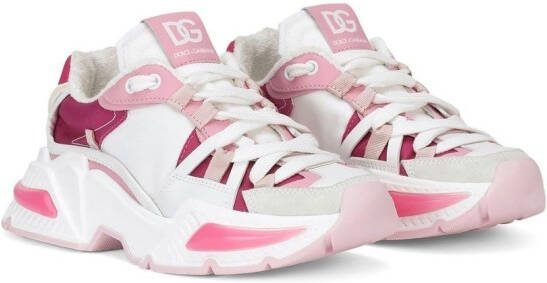 Dolce  Gabbana Kids Airmaster panelled sneakers Pink