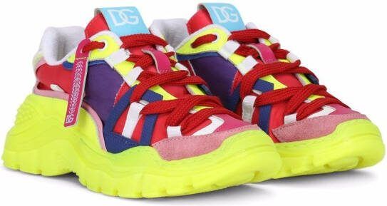 Dolce  Gabbana Kids colour-block panelled sneakers White
