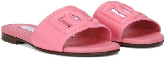 Dolce  Gabbana Kids DG Millennials leather sandals Pink