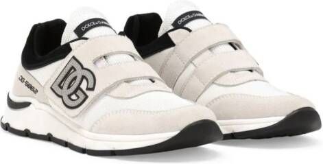 Dolce  Gabbana Kids DG-appliqué touch-strap sneakers Neutrals