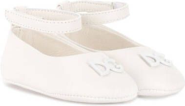 Dolce  Gabbana Kids leather ballerina shoes White