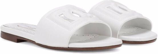 Dolce  Gabbana Kids DG Millenials leather sandals White
