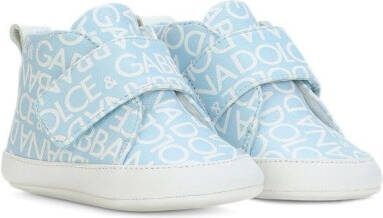 Dolce  Gabbana Kids DG-print high-top sneakers Blue