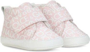Dolce  Gabbana Kids DG-print high-top sneakers Pink