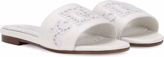 Dolce  Gabbana Kids DG Millenials leather sandals White