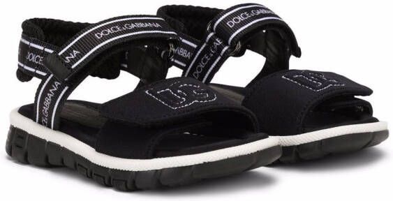 Dolce  Gabbana Kids DG-logo touch-strap sandals Black