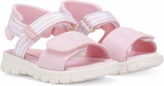 Dolce  Gabbana Kids DG-logo touch-strap sandals Pink