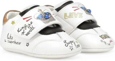 Dolce  Gabbana Kids graphic-print touch-strap sneakers White